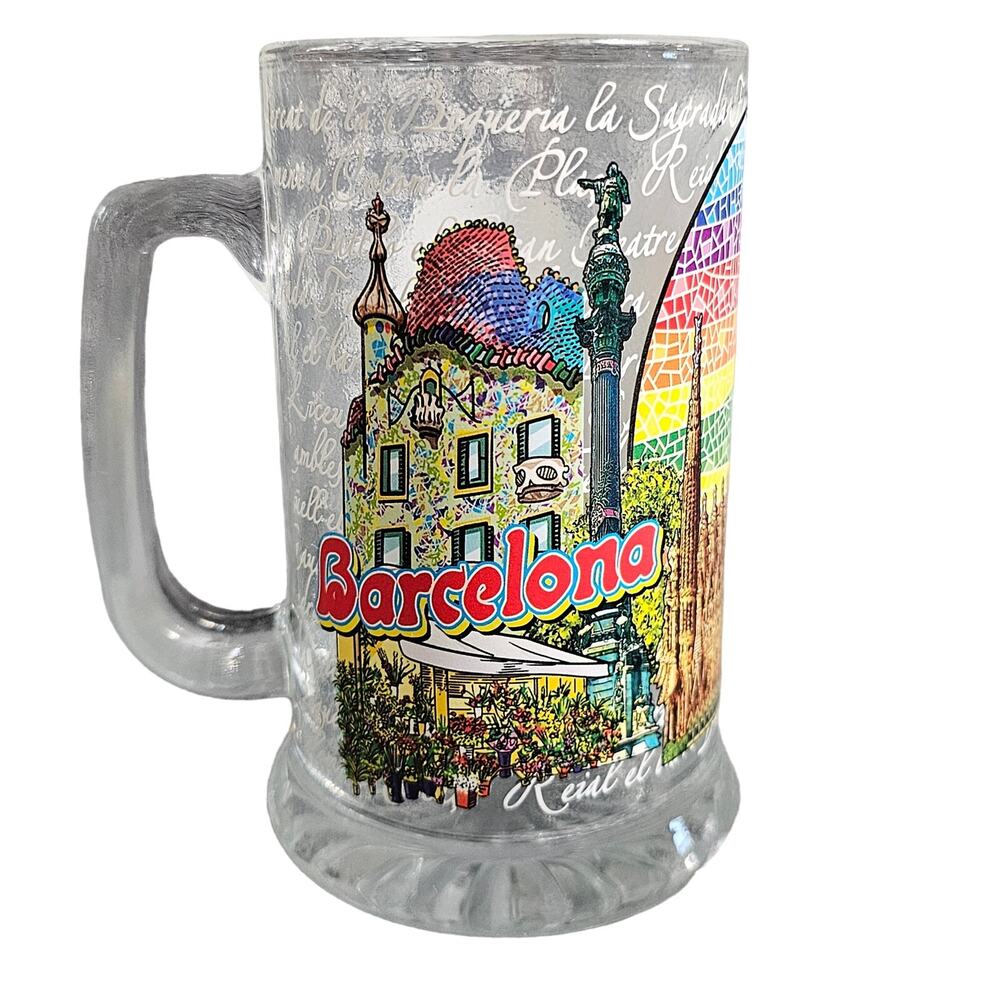 Barcelona Beer Mug Stein Collector Castle Iguana Spain